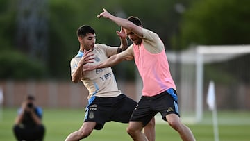 Lo Celso, en el entrenamiento de Argentina.
