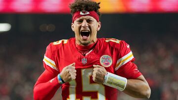 Dec 8, 2024; Kansas City, Missouri, USA; Kansas City Chiefs quarterback Patrick Mahomes (15) gets ready prior to a game against the Los Angeles Chargers at GEHA Field at Arrowhead Stadium. Mandatory Credit: Jay Biggerstaff-Imagn Images TPX IMAGES OF THE DAY