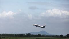 An Arik airline flight takes off from the domestic wing of the Nnamdi Azikiwe International Airport on its re-opening day for domestic flight operations, following the coronavirus disease (COVID-19) outbreak, in Abuja, Nigeria July 8, 2020. REUTERS/Afolab