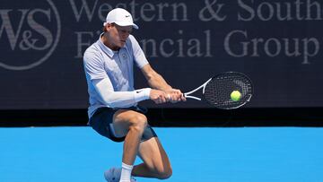 Jannik Sinner, en su partido contra Adrian Mannarino en el Cincinnati Open.