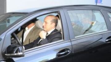 Los representantes del M&aacute;laga, en el Santiago Bernab&eacute;u.