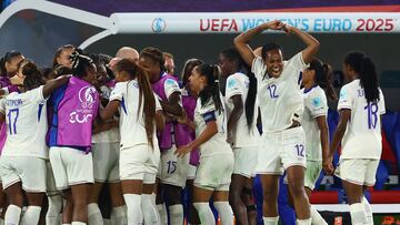 Las jugadoras francesas celebran un gol.