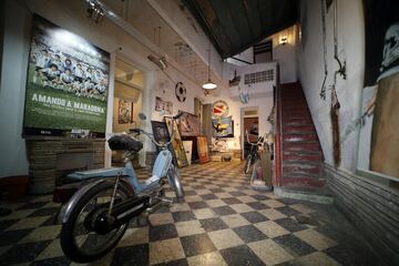 The hallway in Diego Armando Maradona's first house in La Paternal, Buenos Aires, which is now a museum run by Alberto Pérez, an ex-manager of Argentina Juniors.