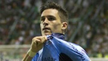 Juanmi Callejón celebra un gol con el Bolívar