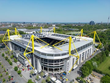 Drone view of the Signal Iduna Park, home ground of Borussia Dortmund 