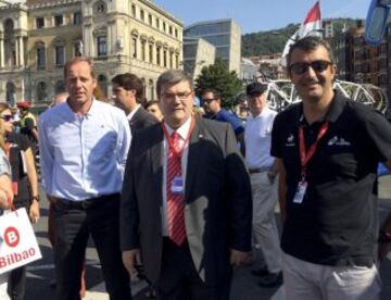 Christian Prudhomme, Javier Guillén y Juan Mari Aburto.