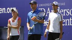 Melanie Oudin, Andy Roddick y Novak Djokovic, en una imagen de archivo.