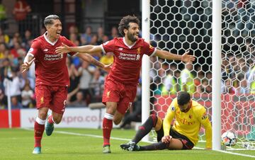 New Liverpool signing Mo Salah opened his Premier League account against Watford.