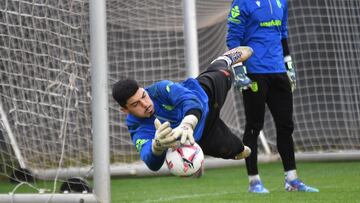 Campos, en el entrenamiento de este viernes.