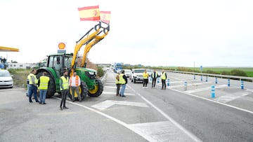 Agricultores andaluces continúan las protestas en la carretera A-4, a 10 de febrero de 2024 en El Cuerv (Cádiz, Andalucía, España).
Varias carreteras de la provincia de Cádiz han registrado retenciones y circulación irregular debido a la presencia de tractores con los que los agricultores han salido este sábado para volver a protestar, sin comunicación previa y sin autorización, contra las políticas de sostenibilidad de la Unión Europea por su impacto en su actividad y en demanda de apoyo ante aspectos como la sequía o el alza de los costes de producción.
10 FEBRERO 2024
Joaquin Corchero / Europa Press
10/02/2024