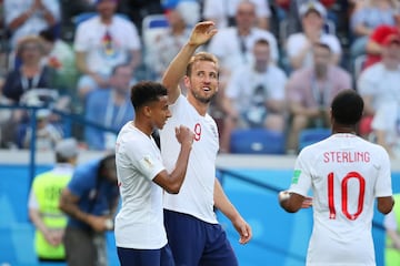 Harry Kane hizo un hat-trick y se convierte, con 5 goles, en el máximo goleador del torneo. Tras marcar fue sustituido por Jaime Vardy.