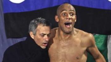 Maicon y Mourinho.