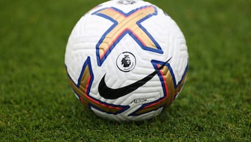 LEICESTER, ENGLAND - JULY 01: The 2022-2023 premier league Nike ball during the Leicester City training session at Leicester City Training Ground, Seagrave on July 1st, 2022 in Leicester, United Kingdom. (Photo by Plumb Images/Leicester City FC via Getty Images)