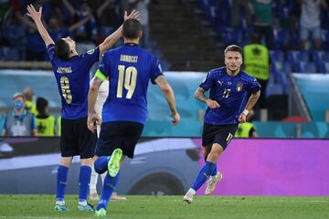 3-0. Ciro Immobile celebra el tercer gol.