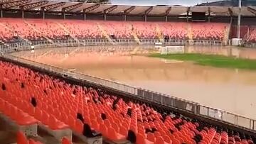 Impactante desborde del Río Claro inunda el Fiscal de Talca: no podrás creer como quedó el estadio