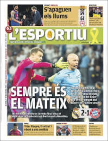 "Milagro y polémica": las portadas de la nueva remontada del Real Madrid en Champions League