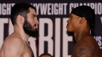 Boxing - Artur Beterbiev & Anthony Yarde Weigh-In - Brent Civic Centre, London, Britain - January 27, 2023 Artur Beterbiev and Anthony Yarde go head to head during the weigh-in Action Images via Reuters/Andrew Couldridge