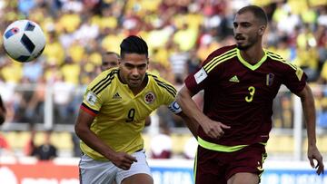 Falcao García durante el partido entre Venezuela y Colombia por las Eliminatorias rumbo a Rusia 2018