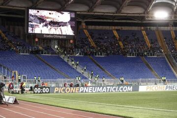 La Curva Norte del Ol&iacute;mpico de Roma, vac&iacute;a como protesta de los errores arbitrales y del VAR contra la Lazio.