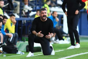 Gattuso, en el Villarreal-Valencia disputado en La Cerámica la tarde Nochevieja.