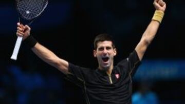 Djokovic celebra su triunfo.