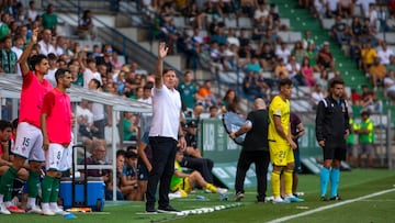 Cristóbal Parralo, en el partido del Racing de Ferrol ante el Villarreal B.