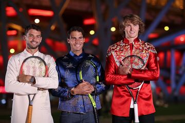 Grigor Dimitrov, Rafael Nadal y Alexander Zverev.