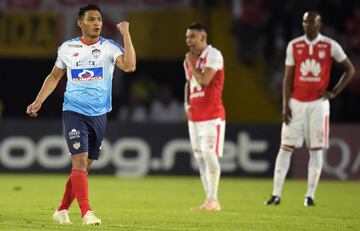 Junior venció a Santa Fe en el estadio El Campín de Bogotá, en partido correspondiente a la ida por las semifinales de la Copa Sudamericana 2018.