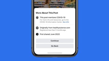 Por qué Facebook te avisa si compartes algo del Coronavirus