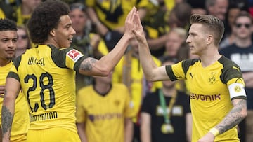 Marco Reus y Axel Witsel celebran un gol del Borussia Dortmund