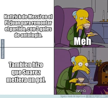 Messi, con su 'hat-trick', protagonista de los memes del Sevilla - Barça