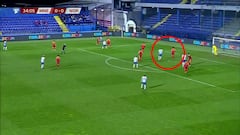 La secuencia entre Savic y Haaland en el gol de Noruega