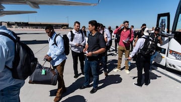 El equipo californiano de la MLB ya est&aacute; en el avi&oacute;n para llegar a la capital mexicana e inaugurar el nuevo estadio de los Diablos.