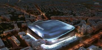 Así será la nueva casa del Real Madrid. Actualmente en construcción desde 2019, se espera que en diciembre de 2022 este totalmente terminado. Es una remodelación del Santiago Bernabéu con césped y cubierta retráctil y mayor capacidad entre otras cosas.