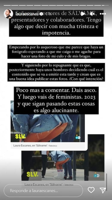 El enfado de Laura Escanes por la foto que ‘Sálvame’ le ha sacado en ropa interior