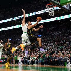 How have Jaylen Brown and Jayson Tatum matched up against Steph Curry and Klay Thompson so far?