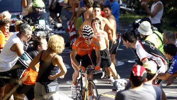 Igor Ant&oacute;n, durante la subida al Alto de El Vivero en la etapa con final en Bilbao en la Vuelta a Espa&ntilde;a 2011.