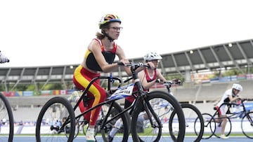 La atleta espa?ola Judith Tortosa compite durante los Mundiales de Atletismo Paral¨ªmpico de Par¨ªs.