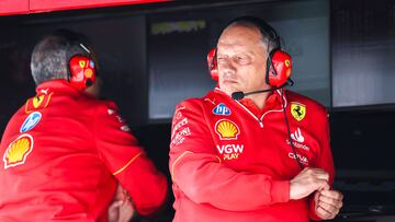 Ferrari's French team principal Fr�d�ric Vasseur during the third practice session for the 2024 Canada Formula One Grand Prix at Circuit Gilles-Villeneuve in Montreal, Canada, on June 8, 2024. (Photo by Charly TRIBALLEAU / AFP)