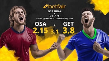 CA Osasuna vs. Getafe CF: horario, TV, estadísticas, clasificación y pronósticos