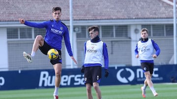 Torró junto a Aimar durante un entrenamiento.