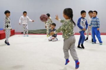 La escuela Yangpu Youth Amateur Athletic en Shanghai, China.  