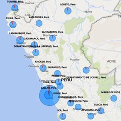 Mapa de casos por coronavirus por departamento en Perú: hoy, 28 de abril