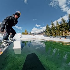 Pierre Vaultier conquista un pump track construido sobre un lago helado