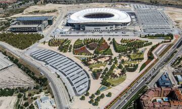 Recreaci&oacute;n de c&oacute;mo quedar&aacute; el bosque urbano del Wanda Metropolitano.