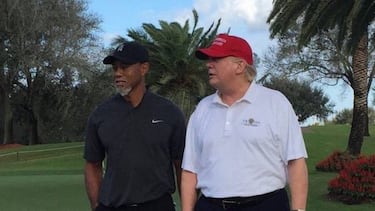 Tiger Woods juega con el presidente electo Donald Trump