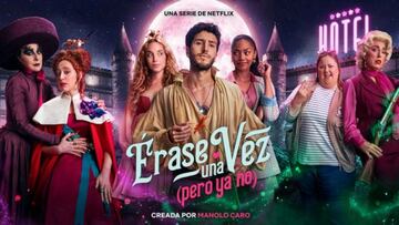 Sebastián Yatra y todo el elenco de la serie de Netflix 'Érase una vez pero ya no' en la portada oficial de la producción de Netflix que fue dirigirada por Manolo Caro y se estrenó este 11de marzo.