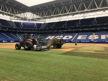 El aspecto árido tan solo duró unas horas, el martes, con la entrada de las máquinas.