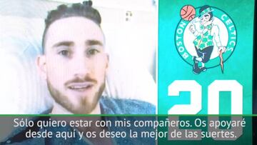 La NBA es otra cosa: Hayward en la pantalla hablando de su lesión