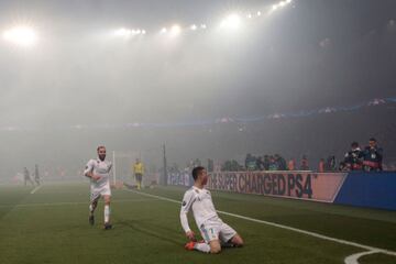 Cristiano Ronaldo celebrates after scoring.